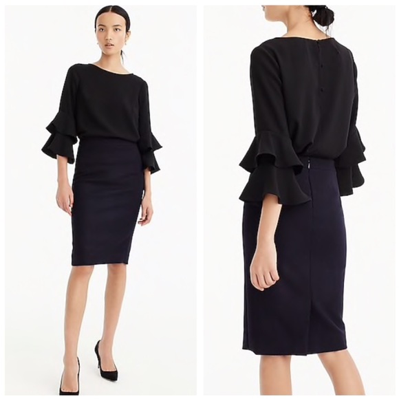 J. Crew Dresses & Skirts - J. Crew // black serge wool no. 2 pencil skirt